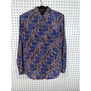 Club Monaco woman’s  floral button down silk blouse size S